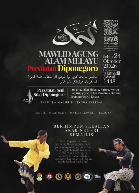 Mawlid Agung Alam Melayu Gelanggang Silat Diponegoro di Persatuan Seni Silat Diponegoro, Teluk Panglima Garang